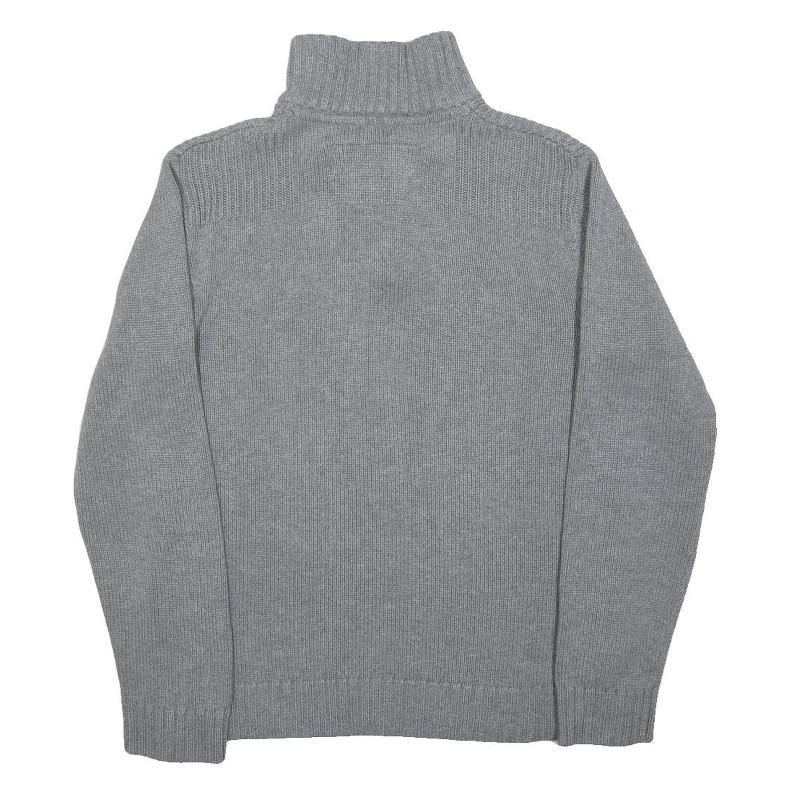 BODEN Womens Grey Cotton Plain Pullover Roll Neck Basic Knit XS Winter Jumper