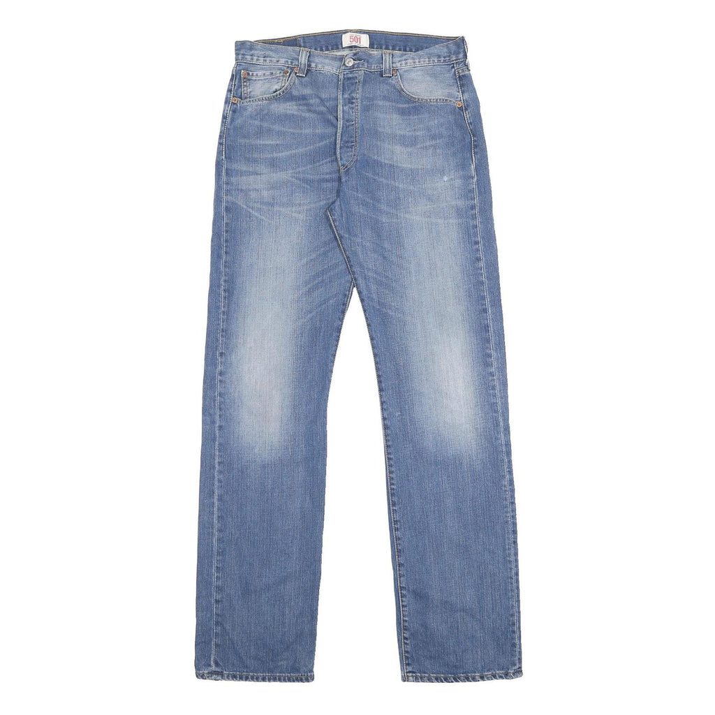 LEVI'S 501 Mens Jeans Blue Regular Straight Denim Medium W36 L36 Classic Button
