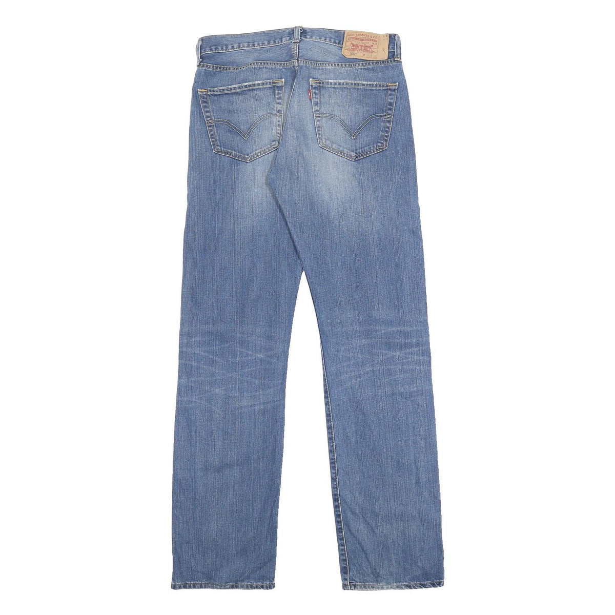 LEVI'S 501 Mens Jeans Blue Regular Straight Denim Medium W36 L36 Classic Button