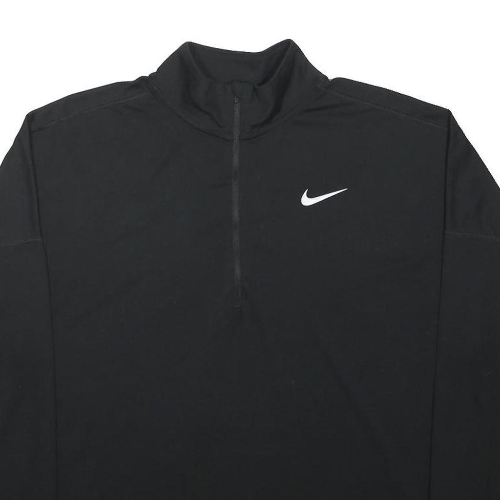NIKE Womens Black Sports Top Long Sleeve High Neck Swoosh M Activewear