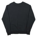 ELLESSE Womens Black Sweatshirt Crew Neck UK 14 Cotton Blend Logo Pullover