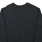 ELLESSE Womens Black Sweatshirt Crew Neck UK 14 Cotton Blend Logo Pullover