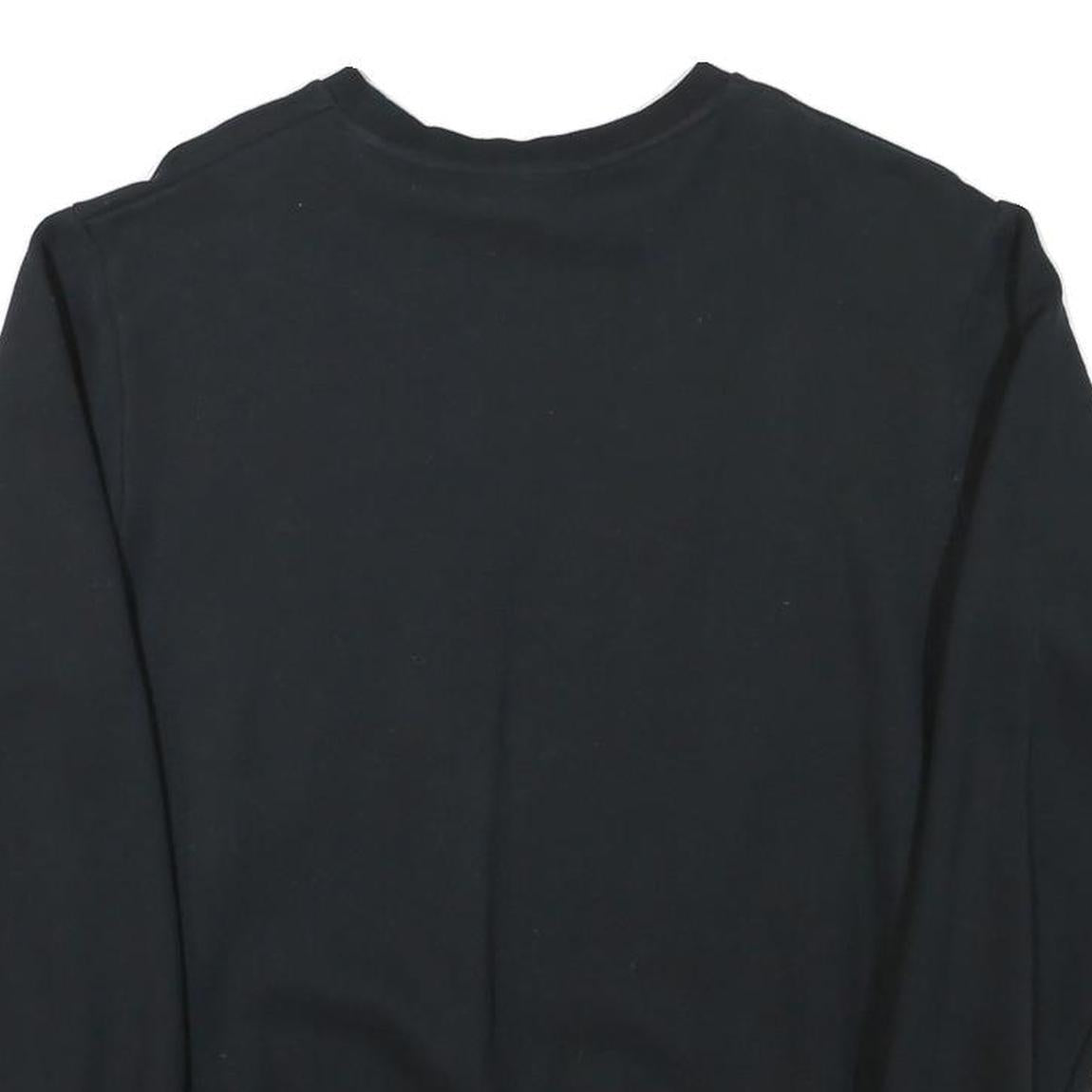 ELLESSE Womens Black Sweatshirt Crew Neck UK 14 Cotton Blend Logo Pullover