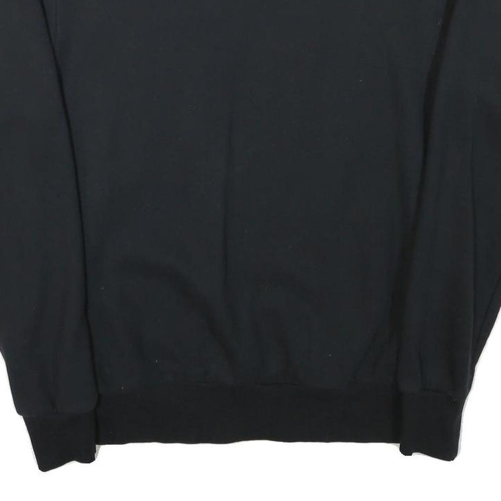 ELLESSE Womens Black Sweatshirt Crew Neck UK 14 Cotton Blend Logo Pullover