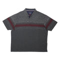 BLUE HARBOUR Mens Grey & Maroon Striped Short Sleeve Polo Shirt 2XL Cotton