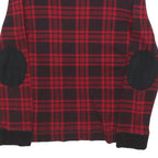 LAUREN RALPH LAUREN Womens Red & Black Check Printed Long Sleeve Crew Neck Top M