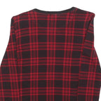 LAUREN RALPH LAUREN Womens Red & Black Check Printed Long Sleeve Crew Neck Top M