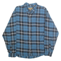 CLEARWATER Mens Blue & Black Check Shirt 2XL Cotton Long Sleeve Button Down