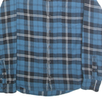 CLEARWATER Mens Blue & Black Check Shirt 2XL Cotton Long Sleeve Button Down