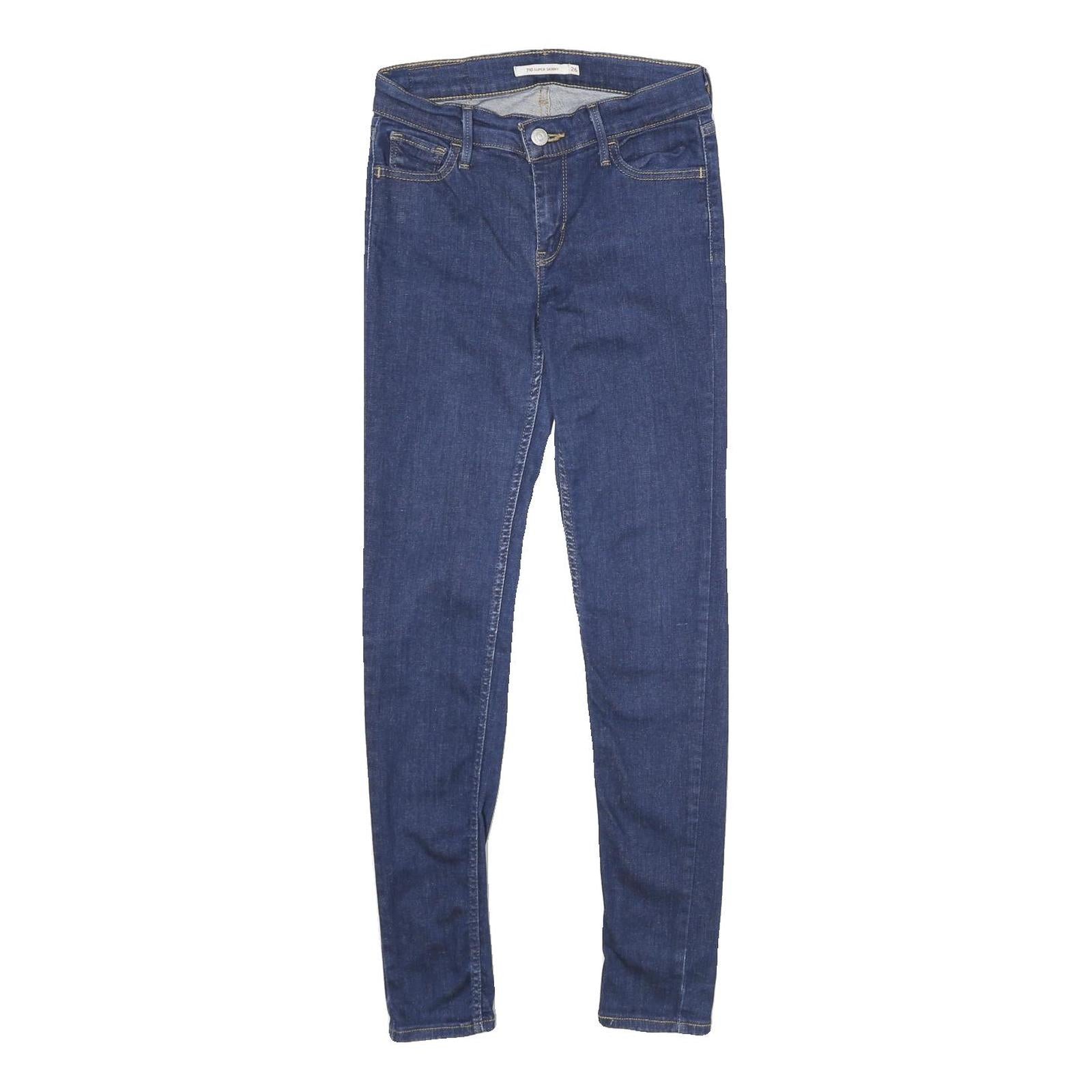 LEVI'S 710 Super Skinny Womens Jeans Blue Slim Skinny Denim W26 L30 Cotton Blend