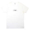EMPORIO ARMANI Mens White L Graphic T-Shirt Short Sleeve Crew Neck Luxury Cotton