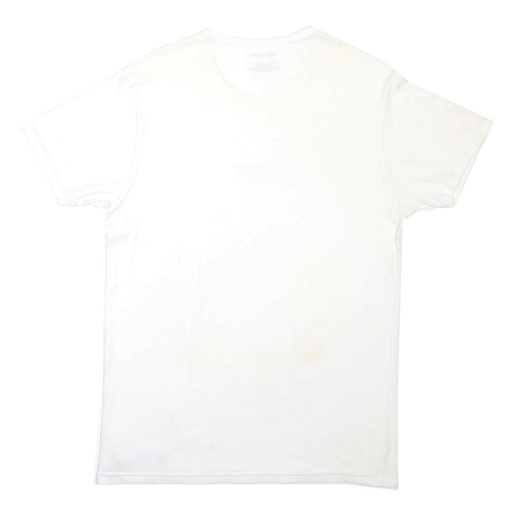 EMPORIO ARMANI Mens White L Graphic T-Shirt Short Sleeve Crew Neck Luxury Cotton