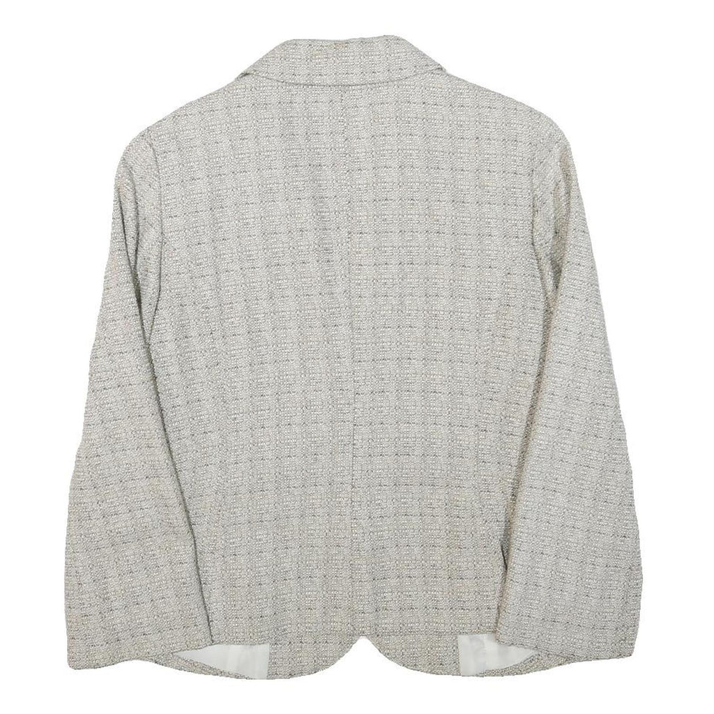Womens Beige Acrylic Blend Button Jacket S Woven Classic Stylish Lightweight