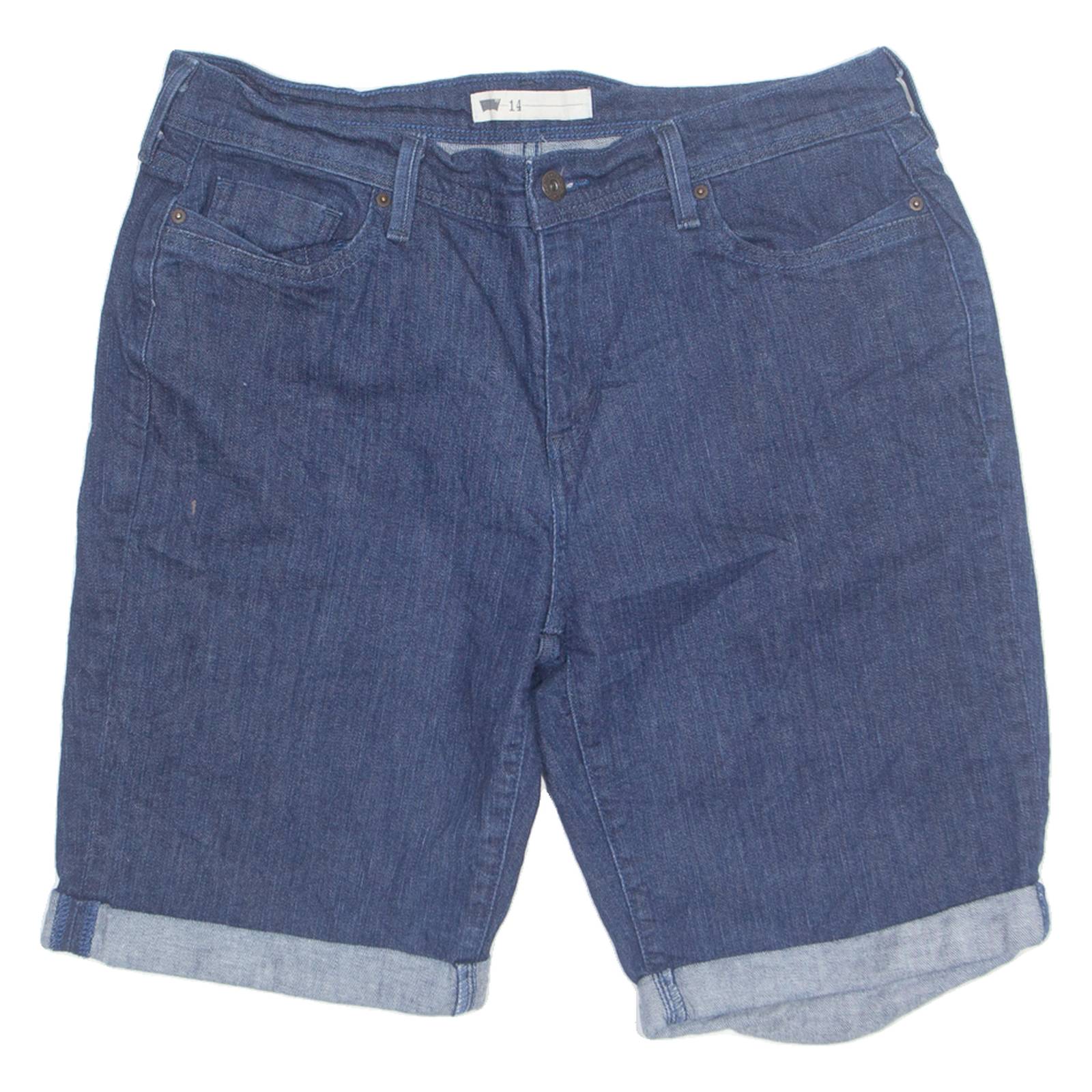 LEVI'S Turn Up Womens Denim Shorts Blue Relaxed L W34
