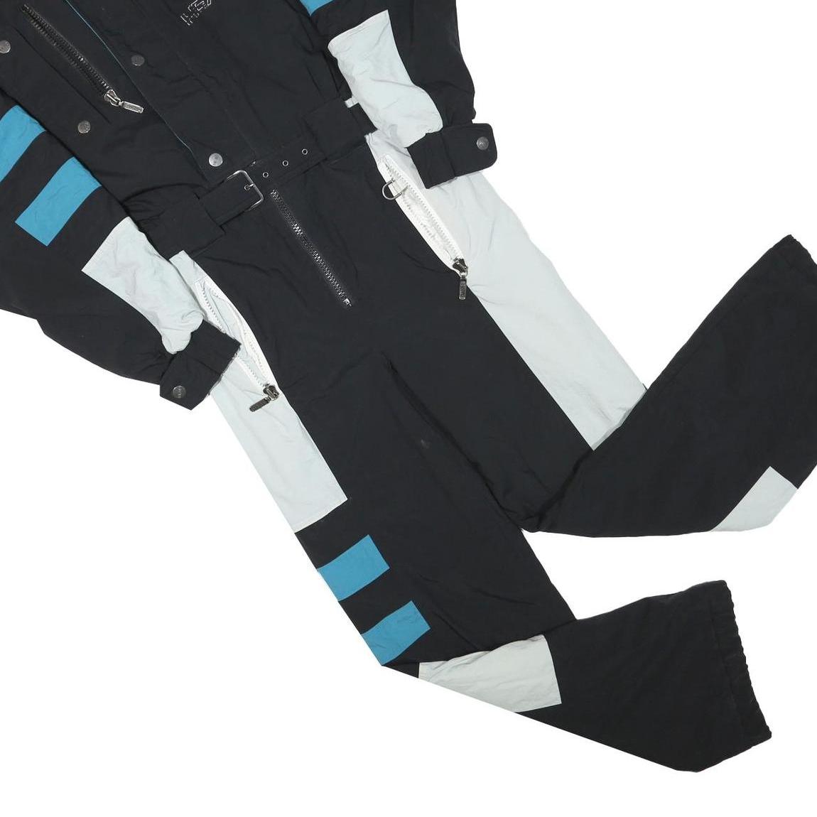 HEAD Mens Black & Grey Blue Stripe Polyester Blend Dungarees Slim S W29 L30