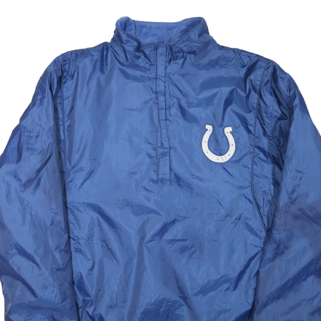 NFL Mens Blue Colts Jacket XL Polyester Blend Plain Zip Sportswear Teamwear
