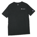 CHAMPION Mens Black Graphic T-Shirt M Short Sleeve Crew Neck Logo Print