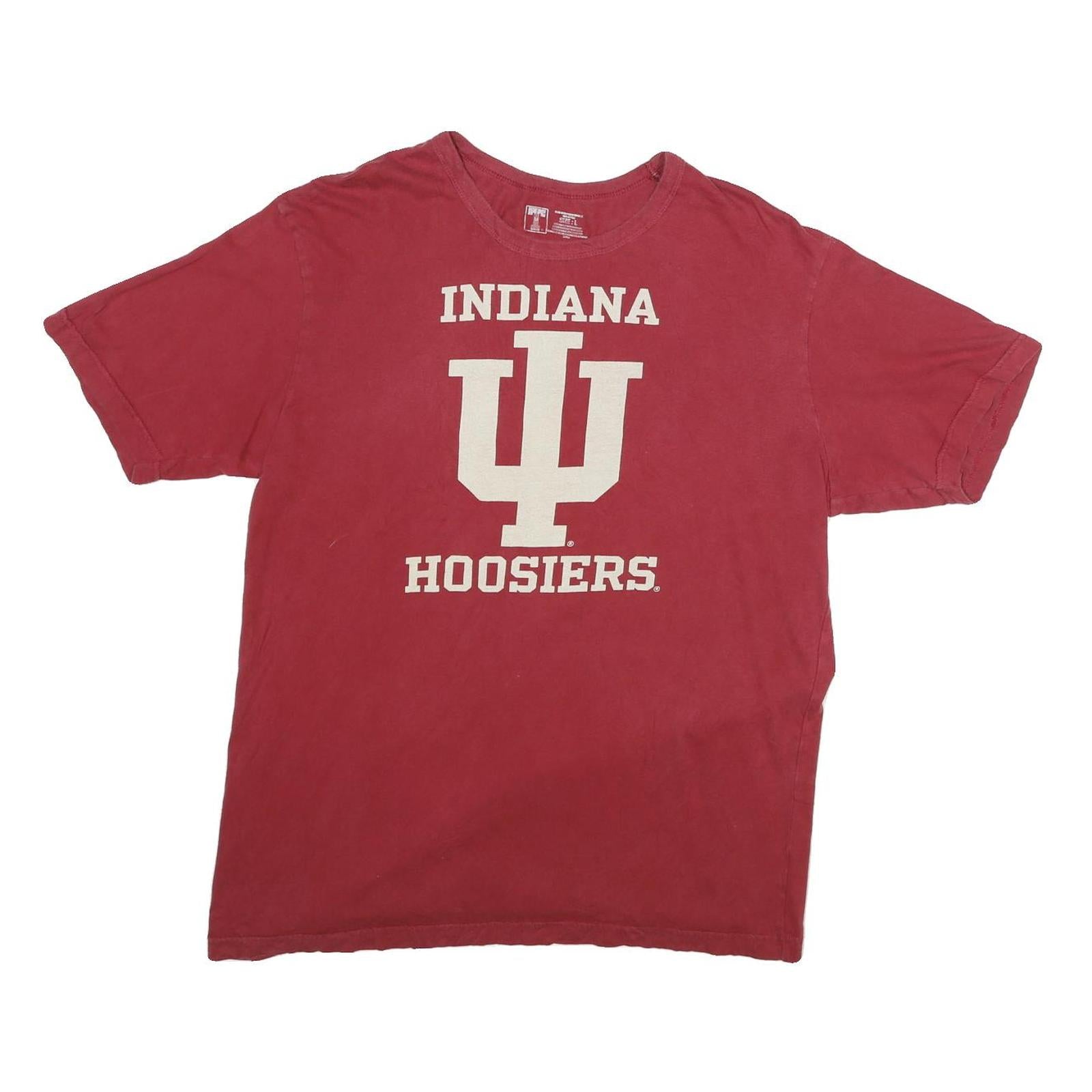 Mens Red Indiana Hoosiers Graphic T-Shirt L Short Sleeve Crew Neck Sports