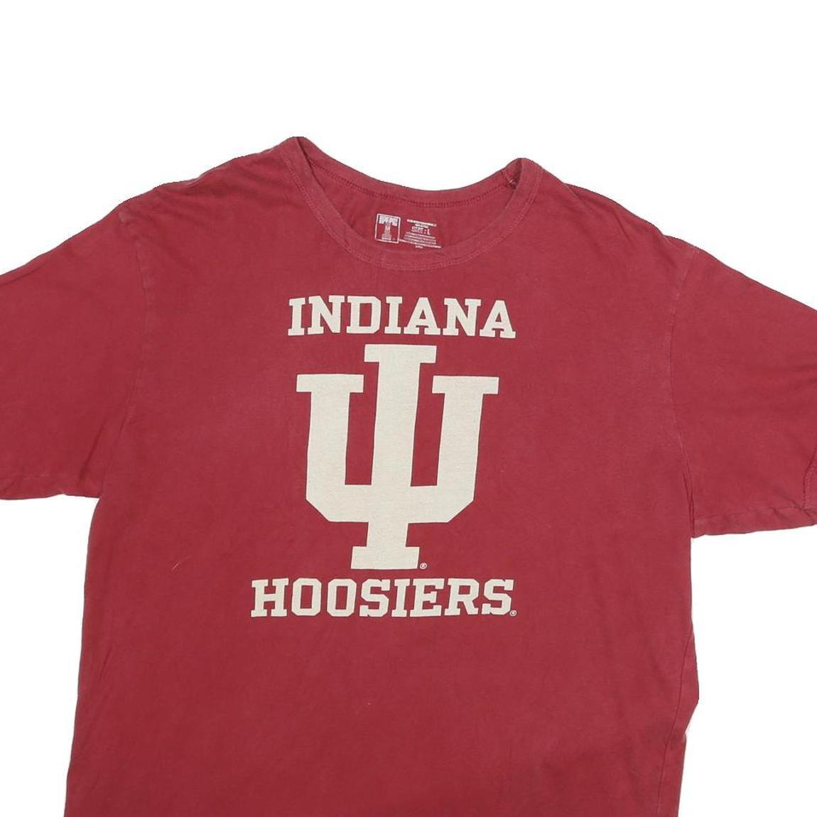 Mens Red Indiana Hoosiers Graphic T-Shirt L Short Sleeve Crew Neck Sports