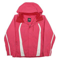 THE NORTH FACE Womens Pink & White Outdoor Jacket M Nylon Zip Hooded Plain