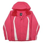 THE NORTH FACE Womens Pink & White Outdoor Jacket M Nylon Zip Hooded Plain