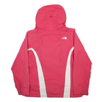 THE NORTH FACE Womens Pink & White Outdoor Jacket M Nylon Zip Hooded Plain