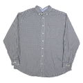TOMMY HILFIGER Mens Blue & White Checked Shirt XL Classic Button-Down Cotton