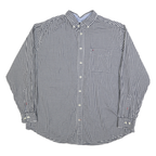 TOMMY HILFIGER Mens Blue & White Checked Shirt XL Classic Button-Down Cotton