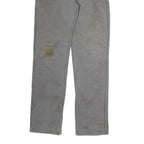 CARHARTT Mens Cotton Slim Straight Grey Workwear Trousers W34 L32 Durable Zip
