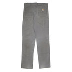 CARHARTT Mens Cotton Slim Straight Grey Workwear Trousers W34 L32 Durable Zip