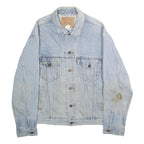 LEVI'S Mens Blue Denim Jacket M Cotton Plain Button Casual Vintage Classic