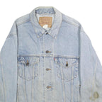 LEVI'S Mens Blue Denim Jacket M Cotton Plain Button Casual Vintage Classic