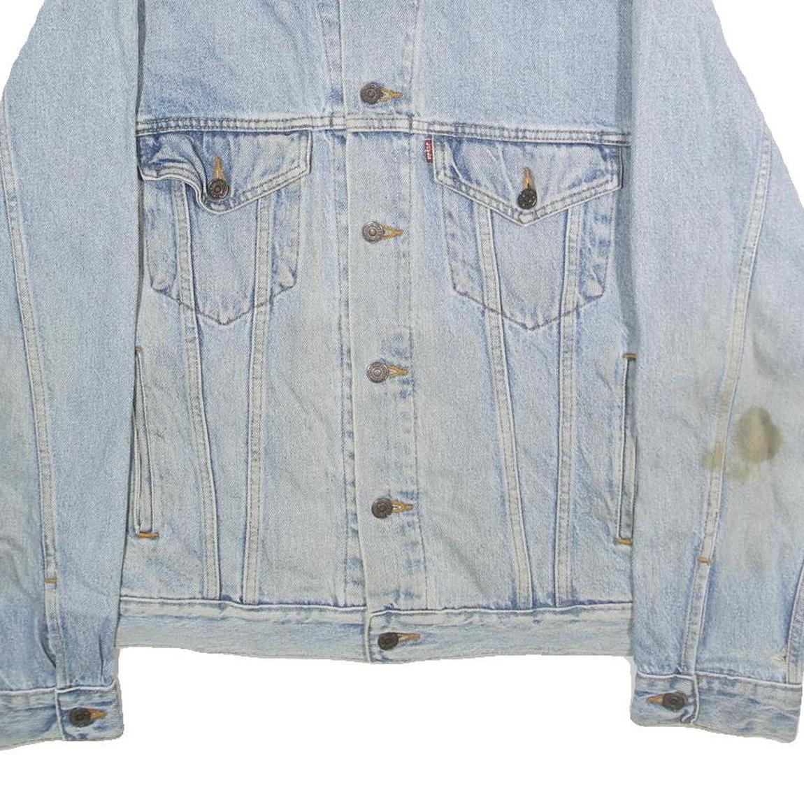 LEVI'S Mens Blue Denim Jacket M Cotton Plain Button Casual Vintage Classic