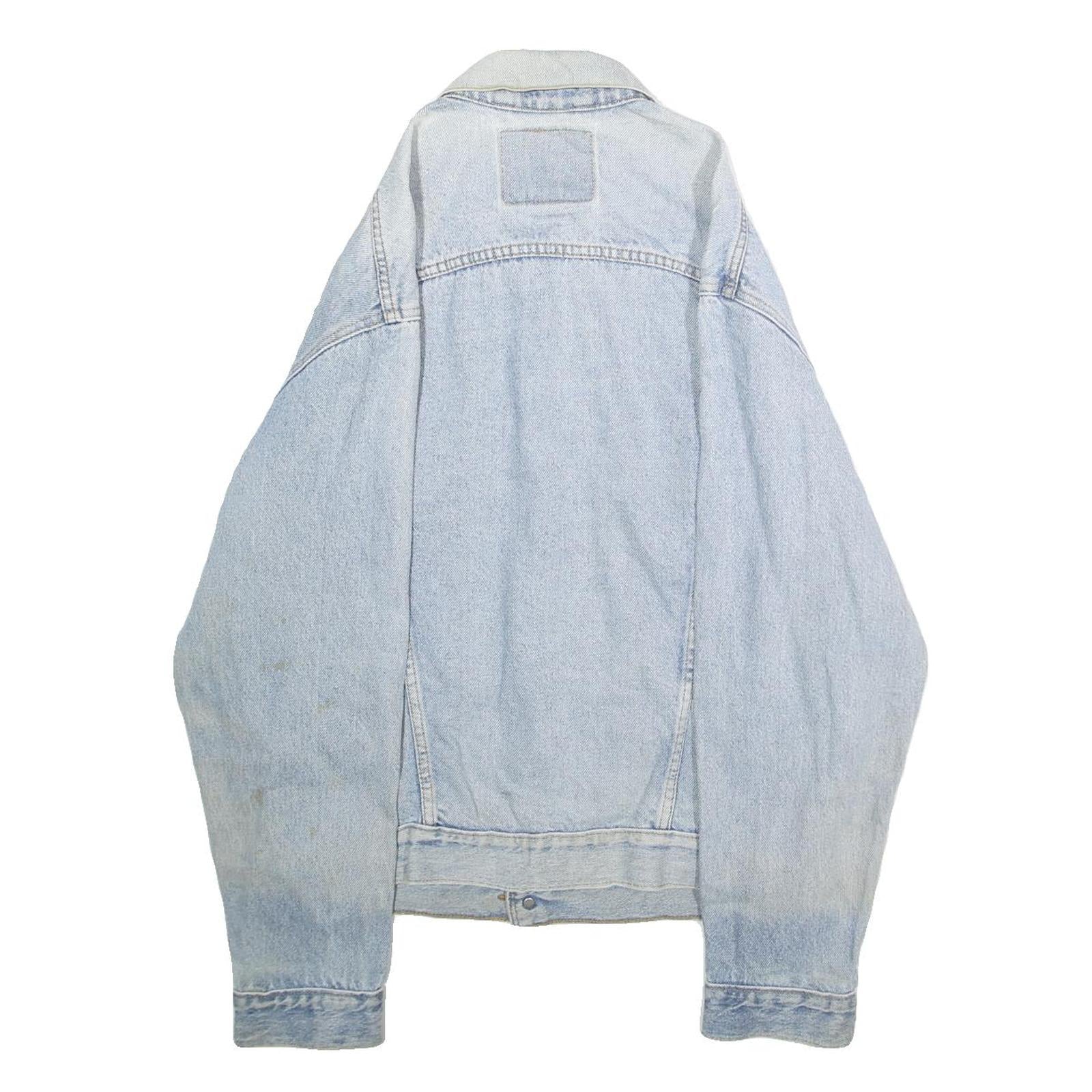 LEVI'S Mens Blue Denim Jacket M Cotton Plain Button Casual Vintage Classic