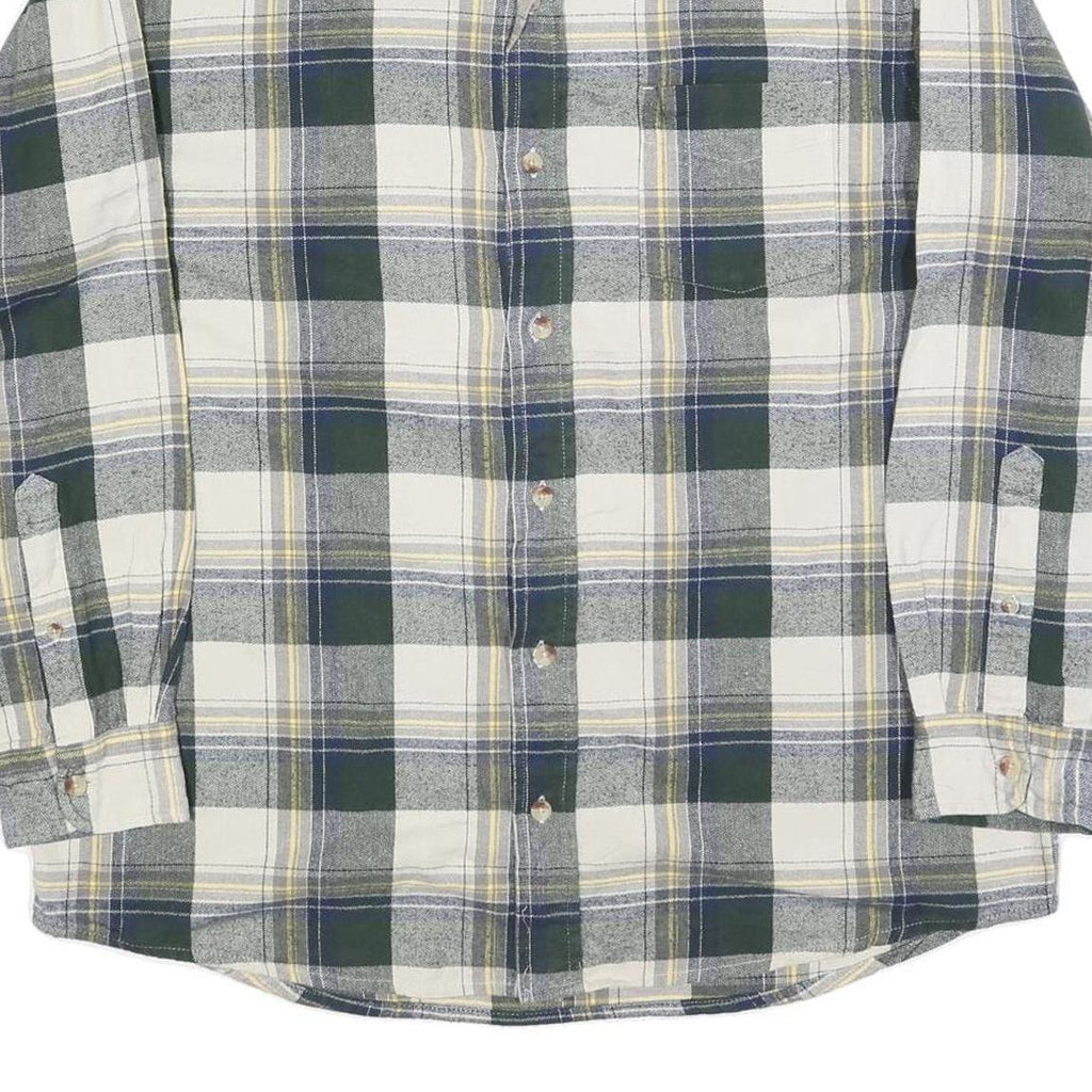 RED HEAD Mens Green & Cream Plaid Shirt XL Casual Cotton Blend Checked Button-Up