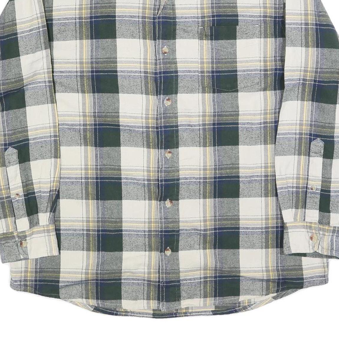 RED HEAD Mens Green & Cream Plaid Shirt XL Casual Cotton Blend Checked Button-Up