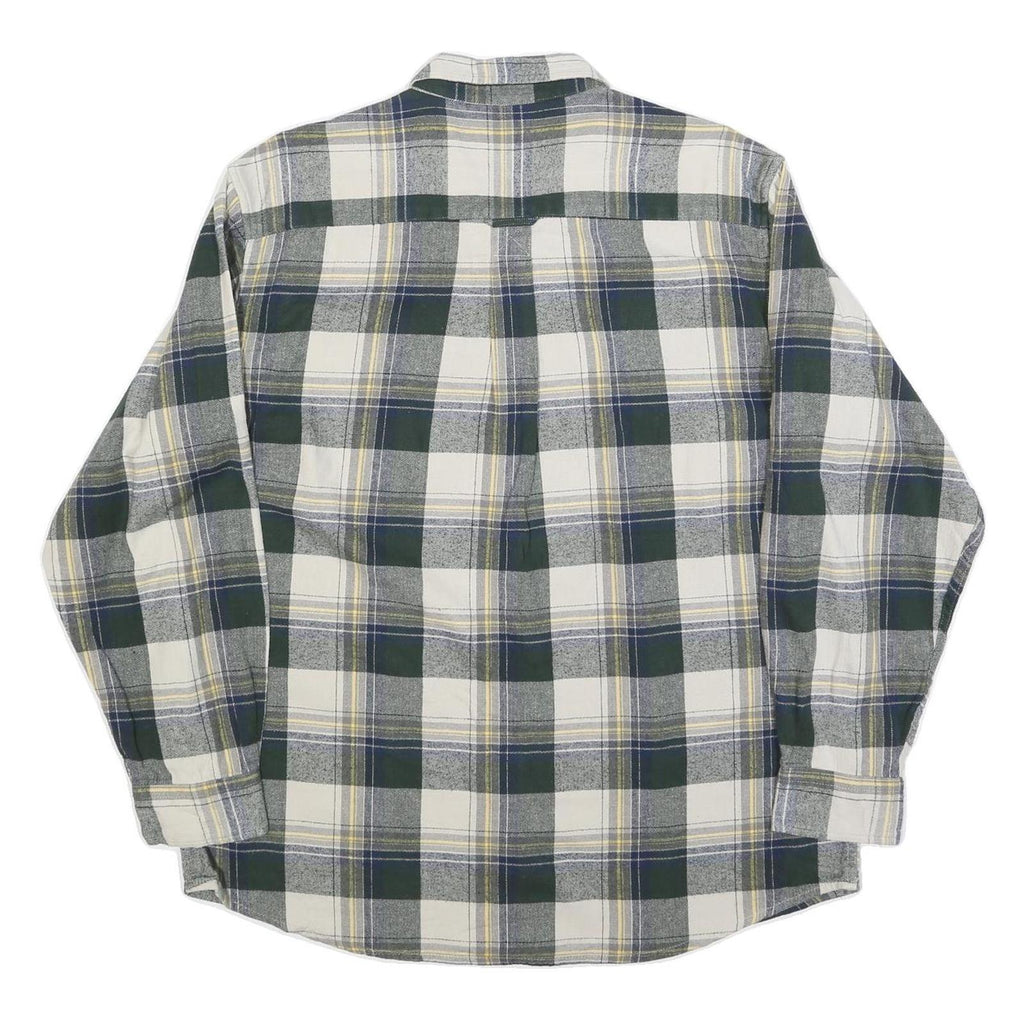 RED HEAD Mens Green & Cream Plaid Shirt XL Casual Cotton Blend Checked Button-Up