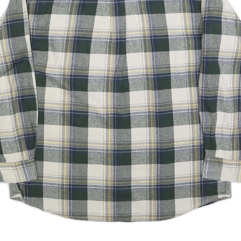 RED HEAD Mens Green & Cream Plaid Shirt XL Casual Cotton Blend Checked Button-Up