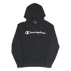 CHAMPION Mens Black Hoodie S Cotton Blend Pullover Sweatshirt