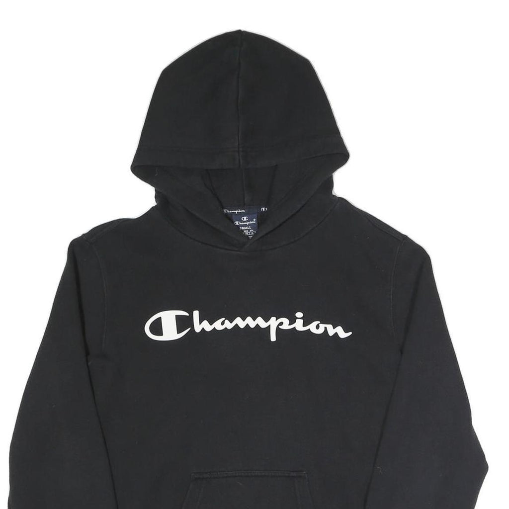 CHAMPION Mens Black Hoodie S Cotton Blend Pullover Sweatshirt