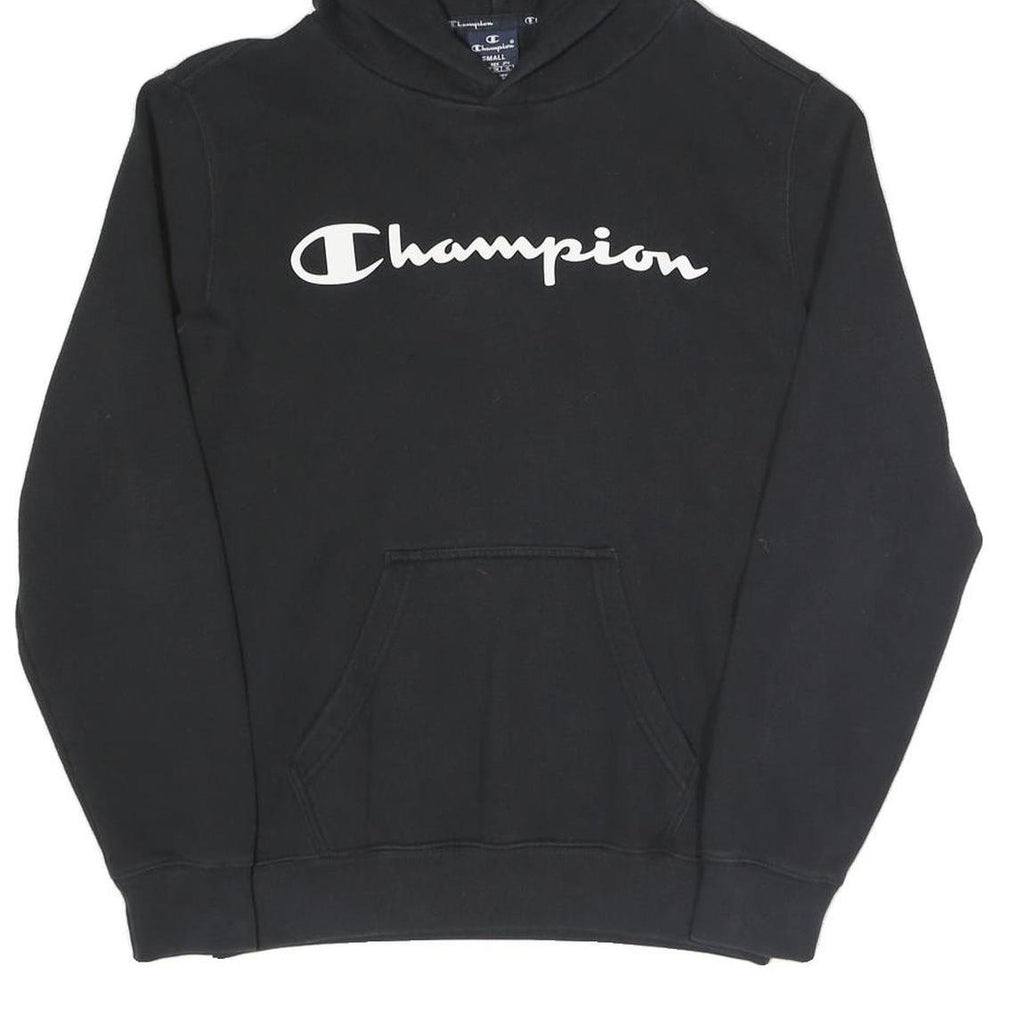 CHAMPION Mens Black Hoodie S Cotton Blend Pullover Sweatshirt