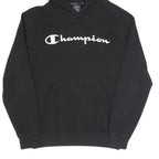 CHAMPION Mens Black Hoodie S Cotton Blend Pullover Sweatshirt