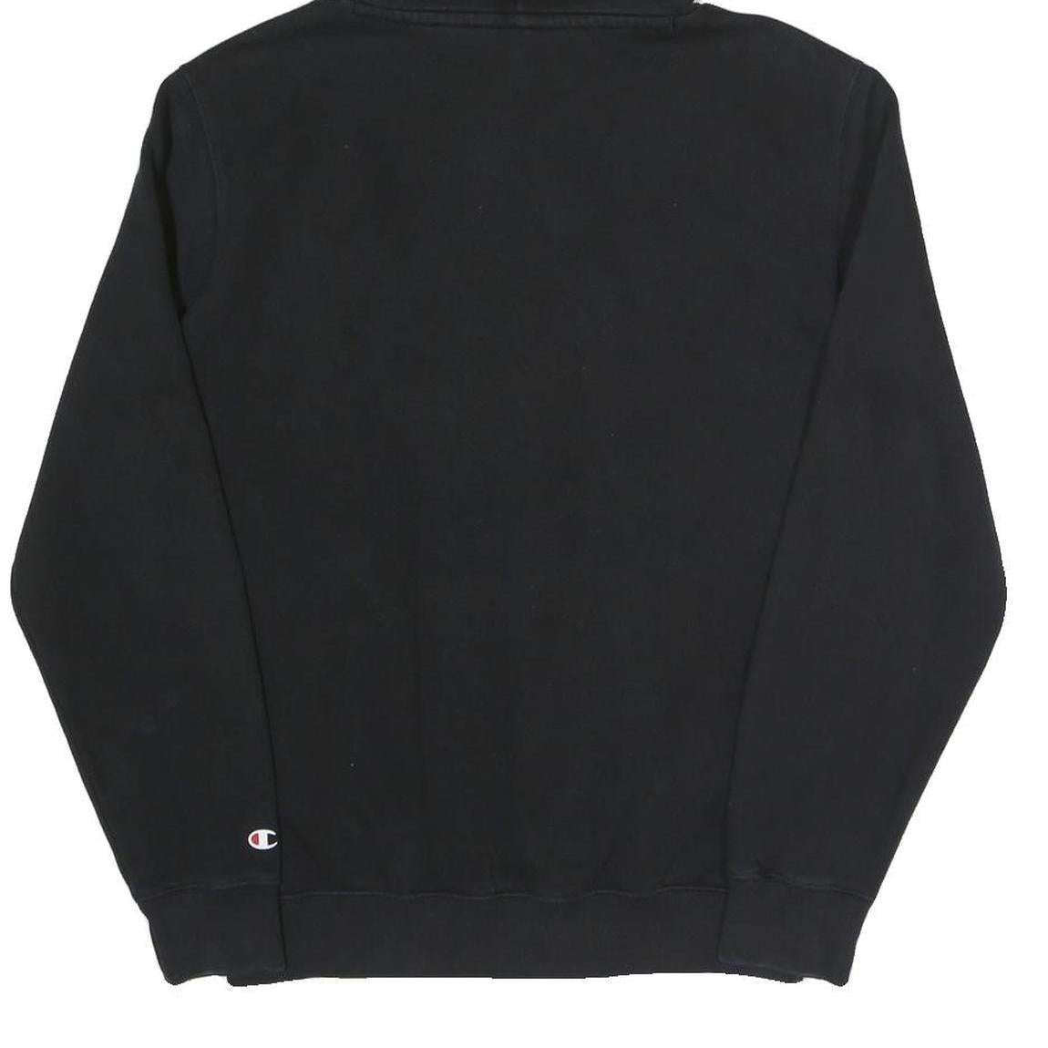 CHAMPION Mens Black Hoodie S Cotton Blend Pullover Sweatshirt