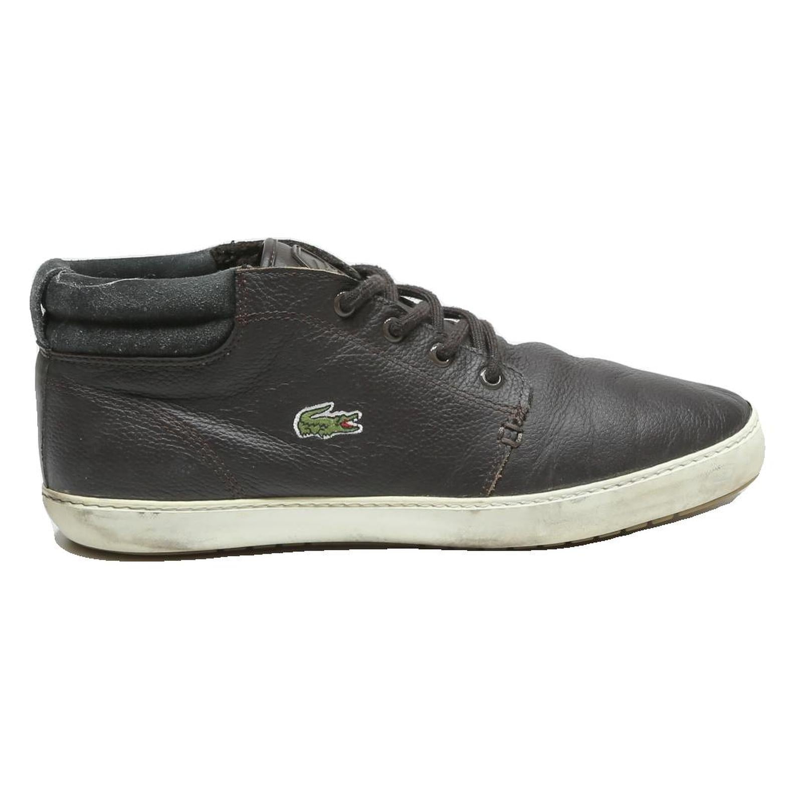 LACOSTE Chantaco Mens Leather Ankle Boots Brown UK 9.5 Casual Stylish