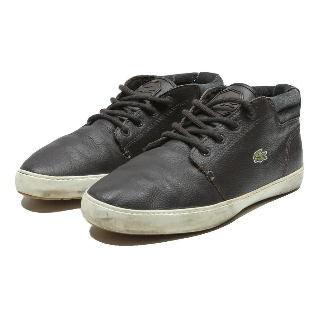 LACOSTE Chantaco Mens Leather Ankle Boots Brown UK 9.5 Casual Stylish
