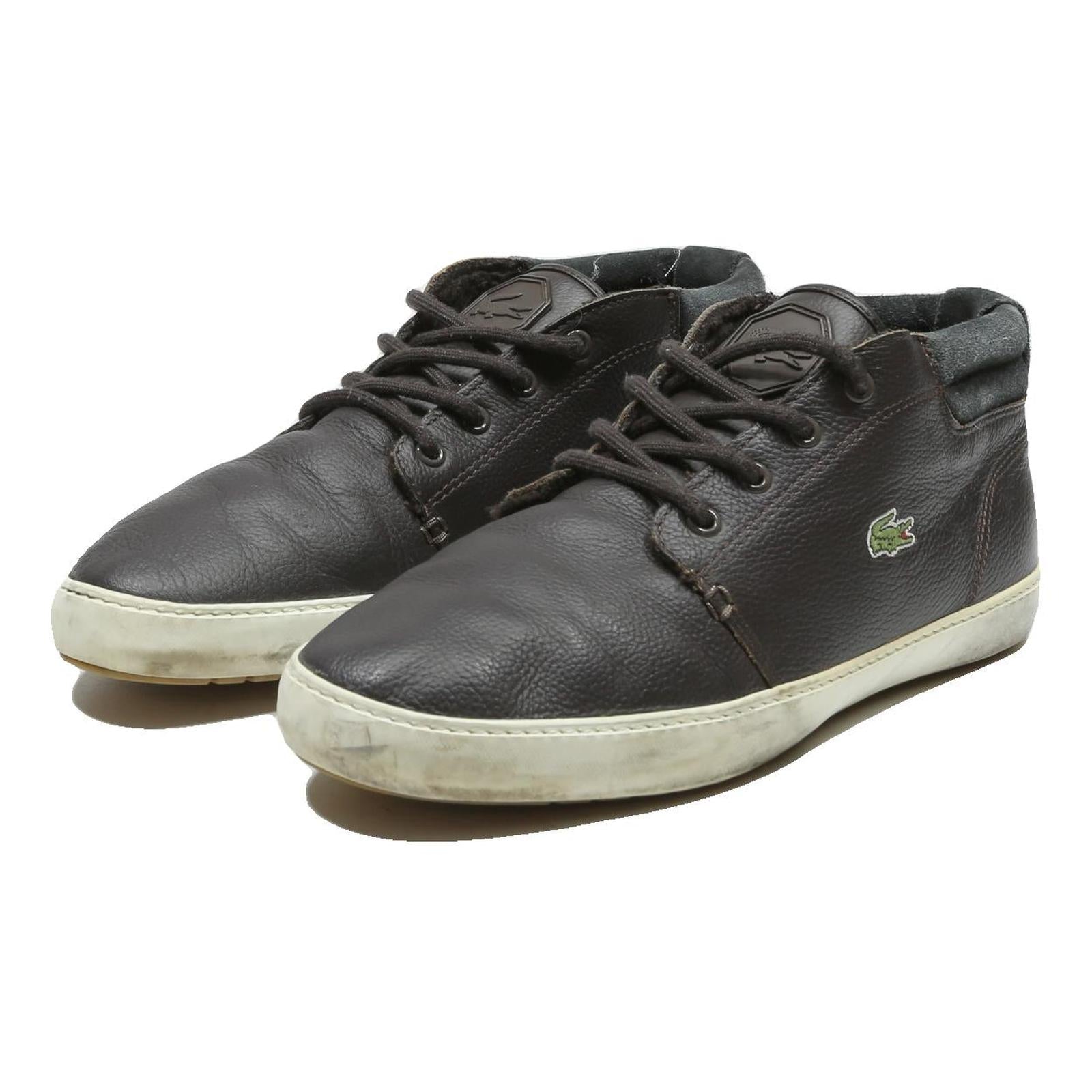 LACOSTE Chantaco Mens Leather Ankle Boots Brown UK 9.5 Casual Stylish