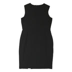 M&S Womens Black & White Day Dress Polyester Blend Sleeveless Knee Length UK 16