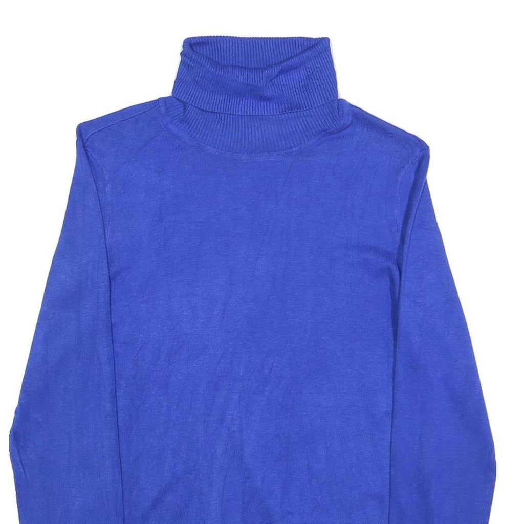 CALVIN KLEIN Mens Blue Plain Turtleneck Basic Knit Jumper M Stylish Comfortable