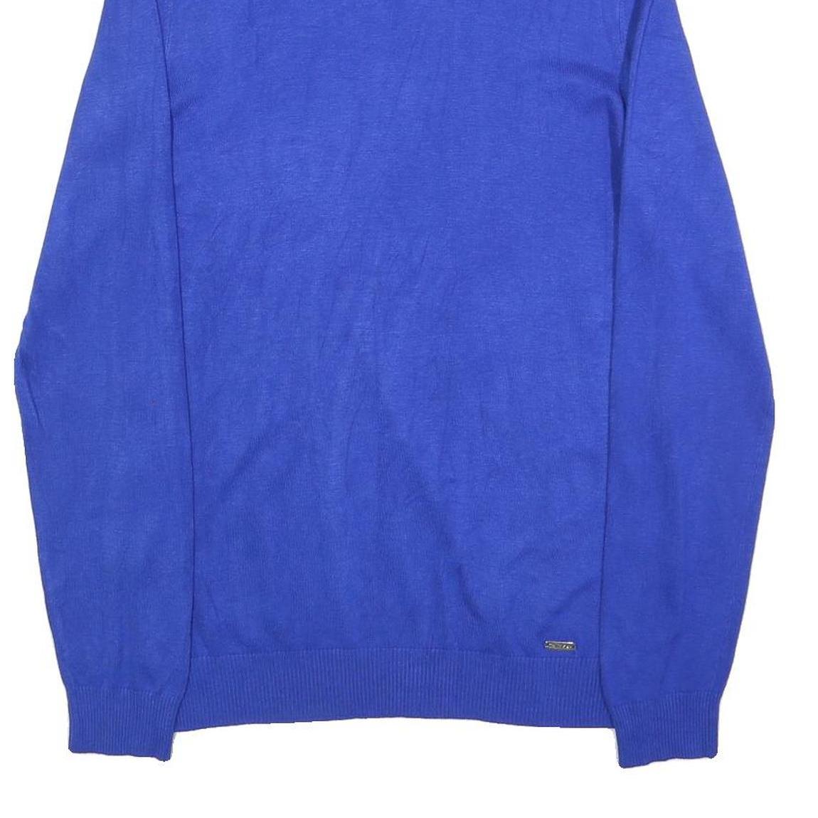 CALVIN KLEIN Mens Blue Plain Turtleneck Basic Knit Jumper M Stylish Comfortable