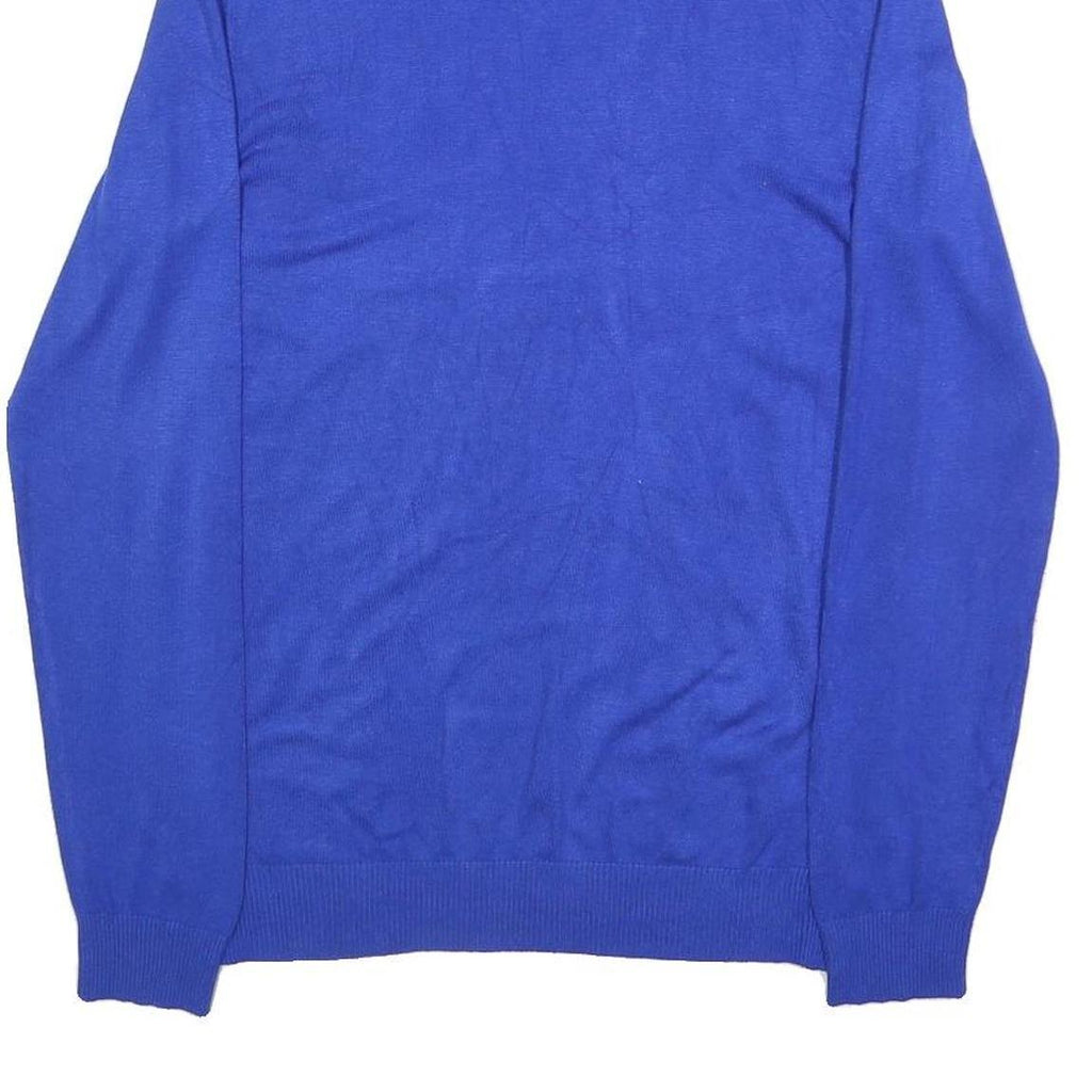 CALVIN KLEIN Mens Blue Plain Turtleneck Basic Knit Jumper M Stylish Comfortable